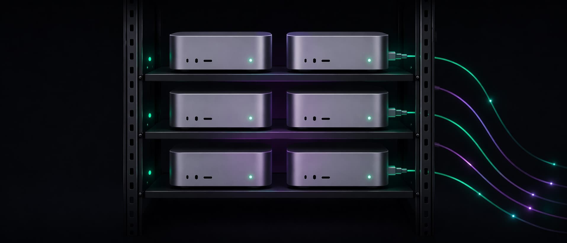 Chompute appliance rack with active inference nodes